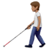 🧑🏽‍🦯 person with white cane: medium skin tone display on Apple